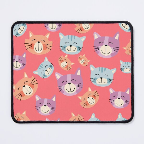 Item preview, Coral kitty faces pattern designed and sold by BritishDelights.