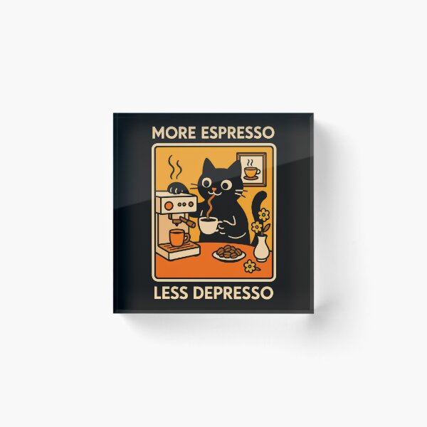 Item preview, More Espresso Less Depresso Cat 2 designed and sold by TheSamuraiCat.