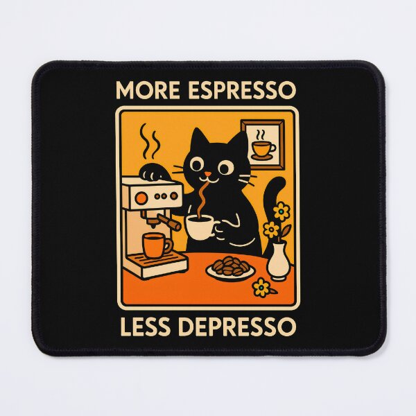 Item preview, More Espresso Less Depresso Cat 2 designed and sold by TheSamuraiCat.