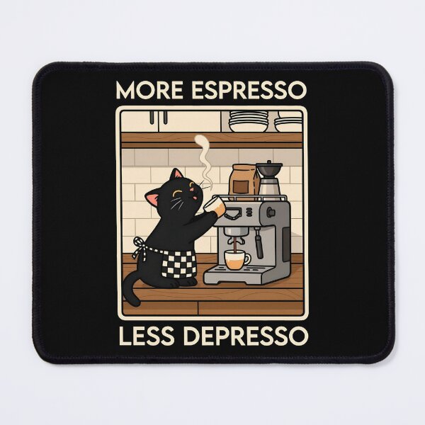 Item preview, More Espresso Less Depresso Cat designed and sold by TheSamuraiCat.