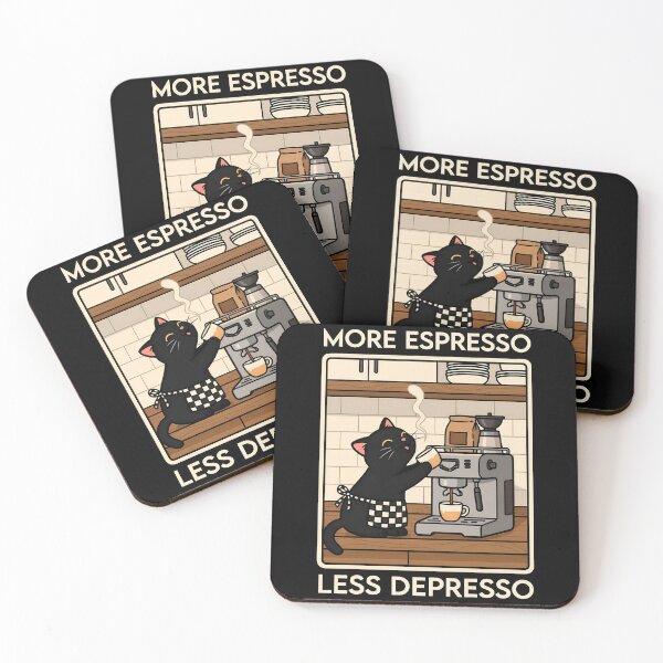 Item preview, More Espresso Less Depresso Cat designed and sold by TheSamuraiCat.