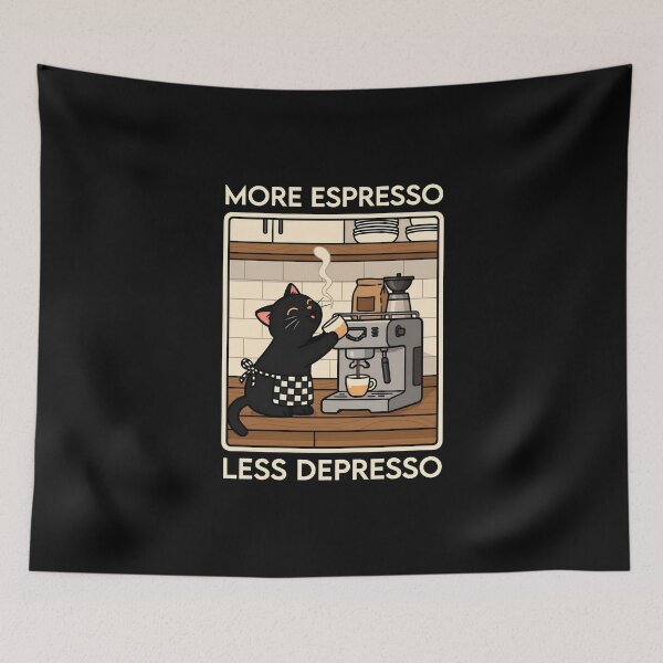 Item preview, More Espresso Less Depresso Cat designed and sold by TheSamuraiCat.