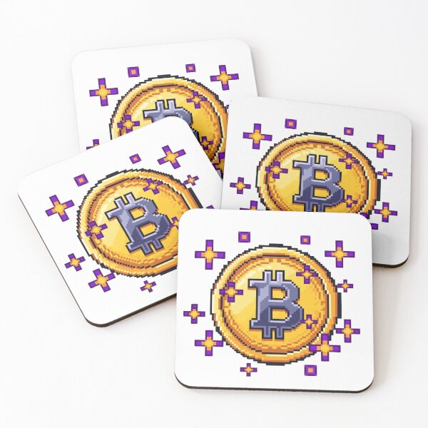Item preview, Pixel Art Bitcoin Gold Coin With Sparkles Crypto Design designed and sold by pixelpulsenyc.