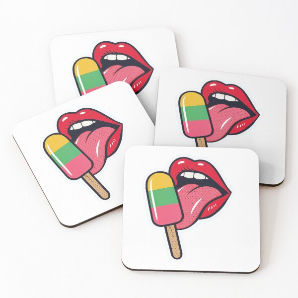 Item preview, Pop Art Mouth & Ice Cream – Colorful Comic Sticker designed and sold by FunnyCuteArt.