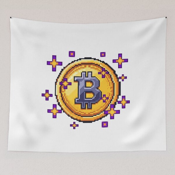 Item preview, Pixel Art Bitcoin Gold Coin With Sparkles Crypto Design designed and sold by pixelpulsenyc.