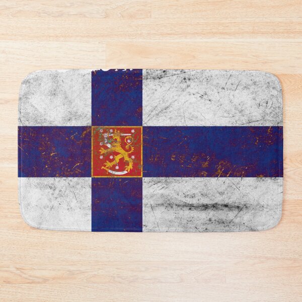 Item preview, Finnish flag with red lion – metal texture design designed and sold by RoyalMerchantShop.
