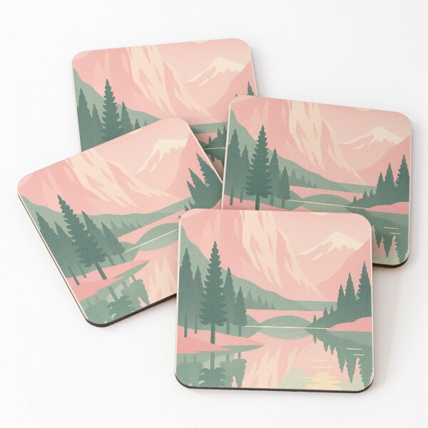 Aperçu de l'œuvre Lac de Montagne – L’affiche rétro du paysage californien créée et vendue par Pink & California.