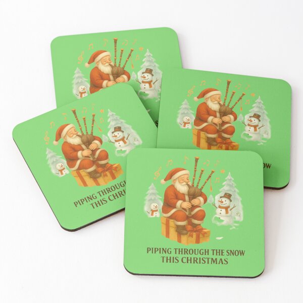 Item preview, Santa Playing Bagpipes – Piping Through the Snow Christmas Design designed and sold by Tender Flower Clothing.