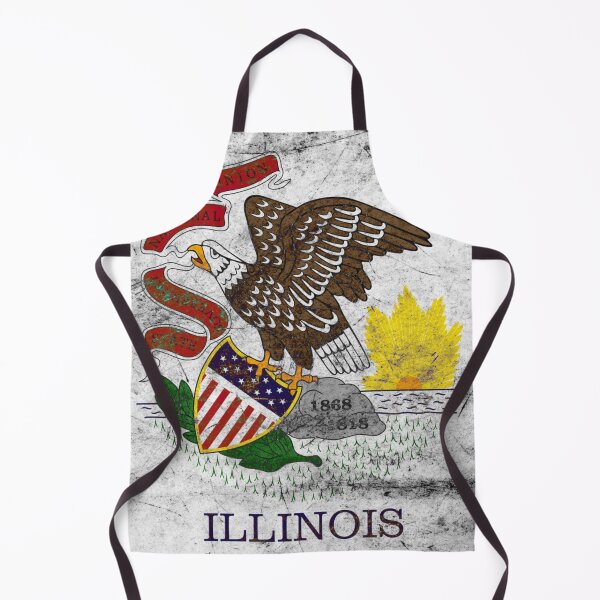 Item preview, Illinois Flag – Metal Texture Design designed and sold by RoyalMerchantShop.