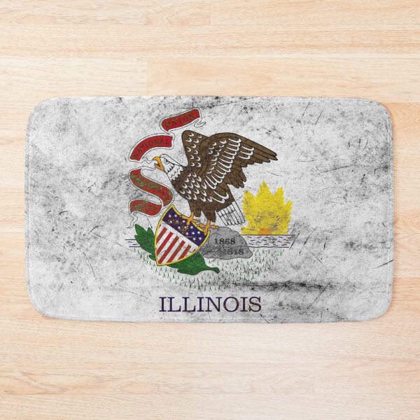 Item preview, Illinois Flag – Metal Texture Design designed and sold by RoyalMerchantShop.