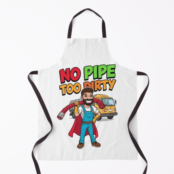 Item preview, No Pipe Too Dirty – Funny Septic Worker Cartoon designed and sold by Purdiole-art.
