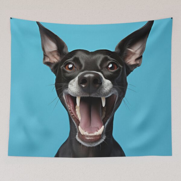 Item preview, A delighted dog with oversized ears joyfully sticking out its tongue designed and sold by anytka.