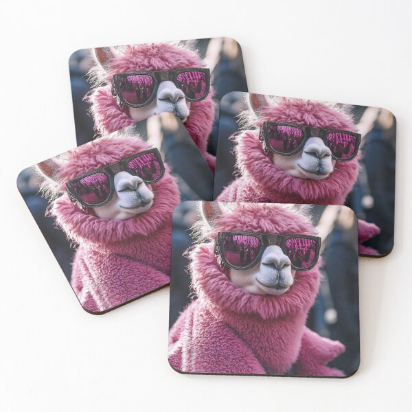 Item preview, Pink-coated llama in shades designed and sold by anytka.