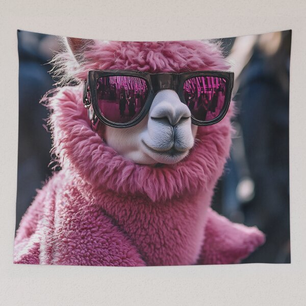 Item preview, Pink-coated llama in shades designed and sold by anytka.