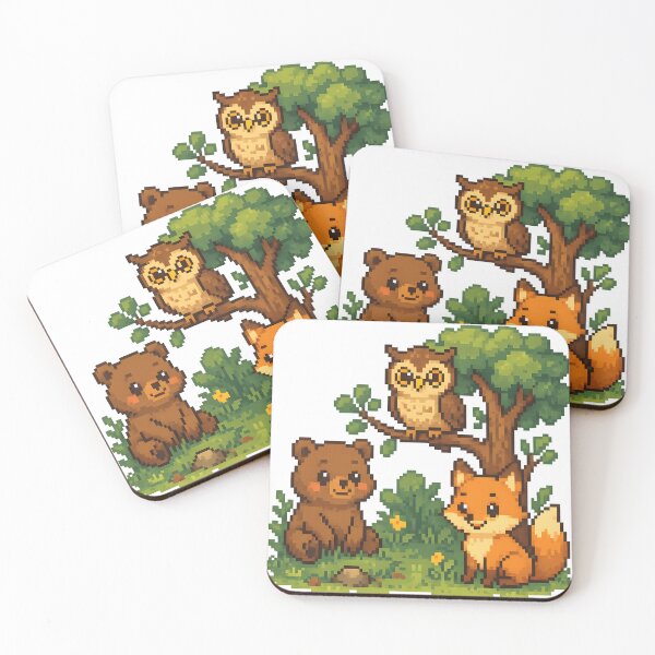 Item preview, Charming Pixel Art Forest Animal Friends designed and sold by dionisoldschool .