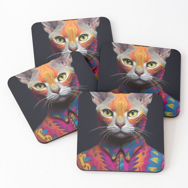 Item preview, Portrait of a Cat with fancy makeup and clothes designed and sold by anytka.
