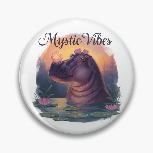 Item preview, "Mystic Vibes" Enchanted Hippo designed and sold by MemGraphicss.