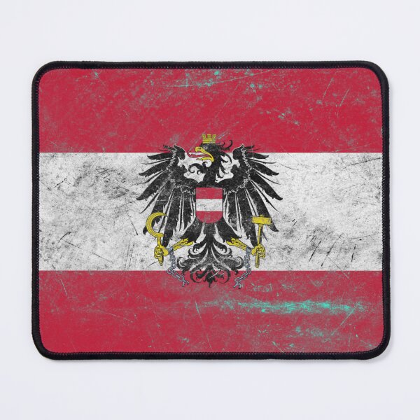 Item preview, Austria Flag with Eagle – Metal Texture – Historical Coat of Arms Design designed and sold by RoyalMerchantShop.