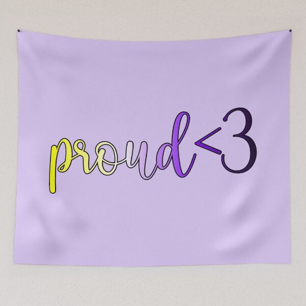 Item preview, "Proud <3" Nonbinary Flag Colors designed and sold by HotspotDesigns.