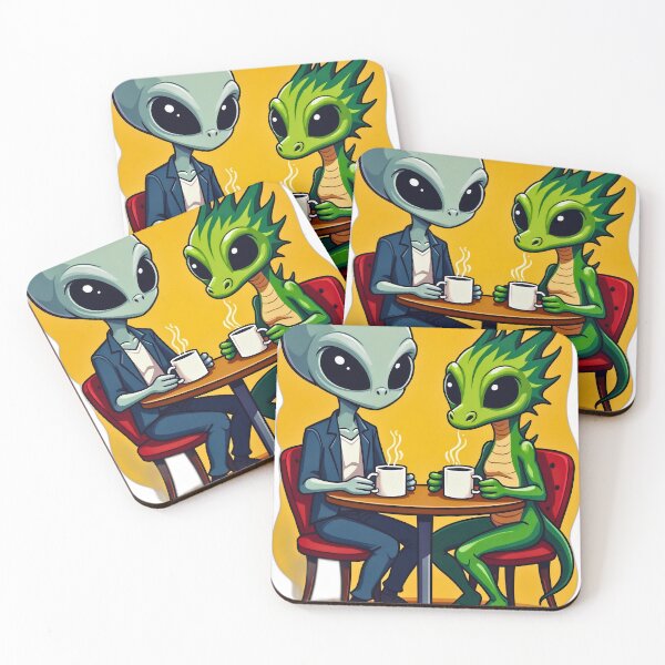 Item preview, Just Another Monday – Alien & Reptilian Coffee Break designed and sold by OrbitTrend.
