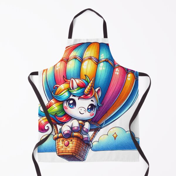 Item preview, Rainbow Unicorn in Hot Air Balloon – Cute Kawaii Adventure Art designed and sold by mybunnyparadise.