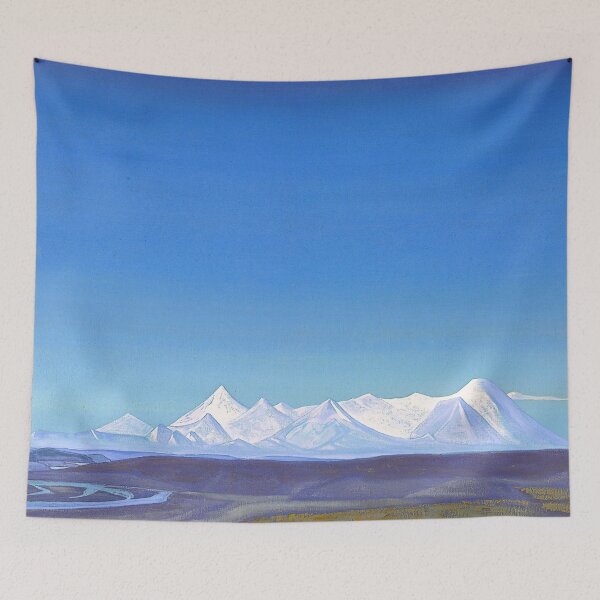 Item preview, Shambhala, The Greatest and Holiest of Tangla alpine snow-covered mountains landscape painting print by Nicholas Roerich designed and sold by Jéanpaul  Ferro.