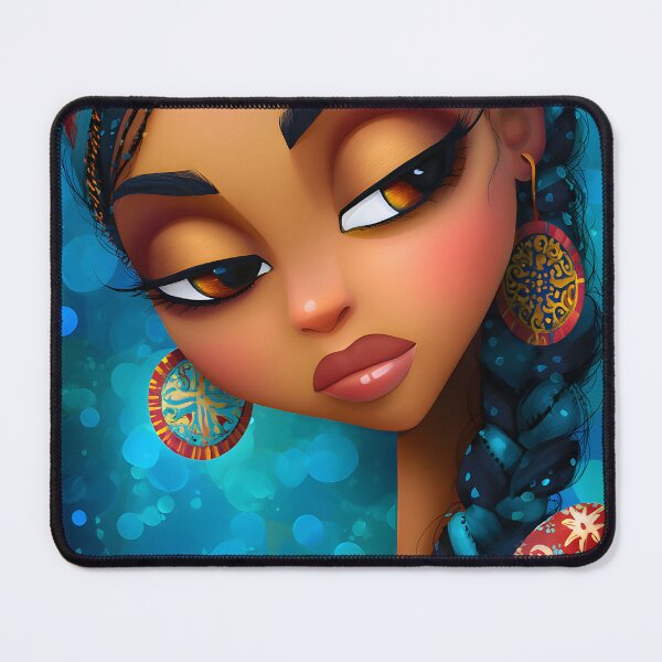 Item preview, Colorful Portrait of a Young Woman with Braids designed and sold by Artessie.