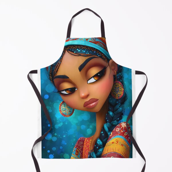 Item preview, Colorful Portrait of a Young Woman with Braids designed and sold by Artessie.