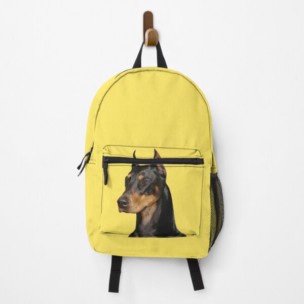 Item preview, Dobberman Portrait on Yellow Background designed and sold by serenddy.