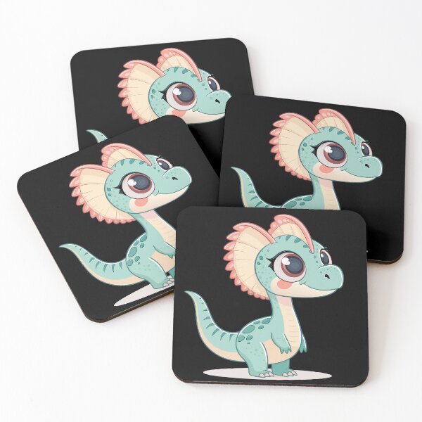 Item preview, Chibi Dilophosaurus Cute Dinosaur – Pastel Cartoon Dino Sticker for Kids & Dino Lovers designed and sold by VividOrganica.