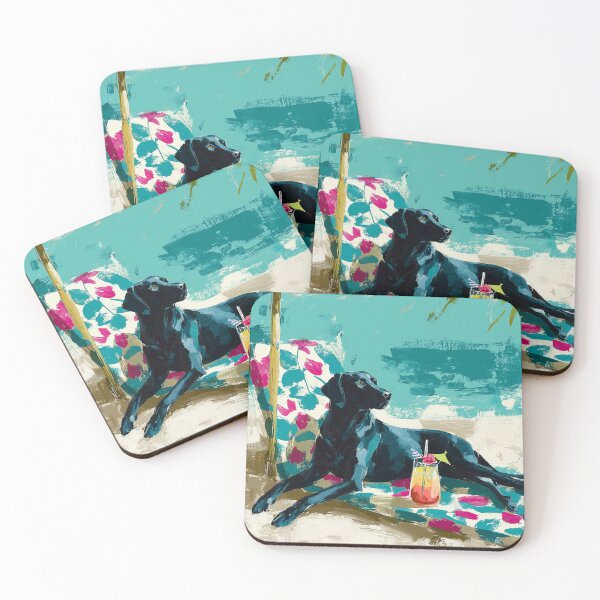 Item preview, Summer Vibes Dog Art - Black Labrador designed and sold by Gino By Design.
