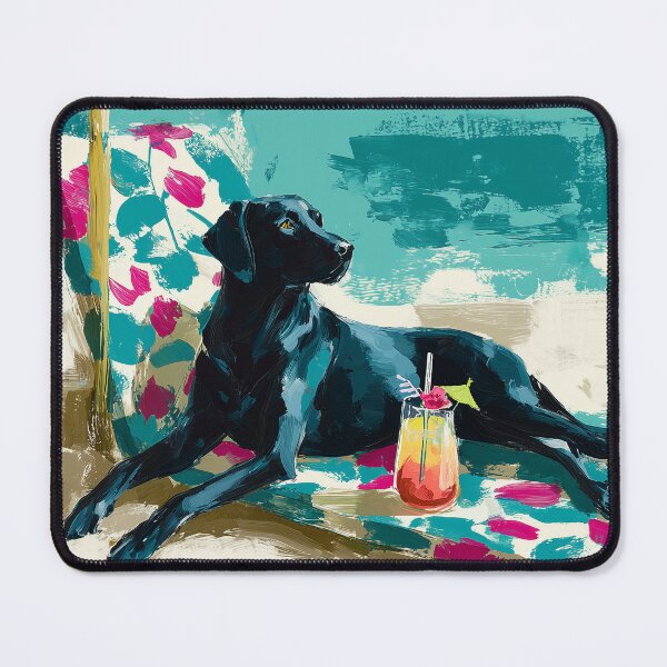 Item preview, Summer Vibes Dog Art - Black Labrador designed and sold by Gino By Design.