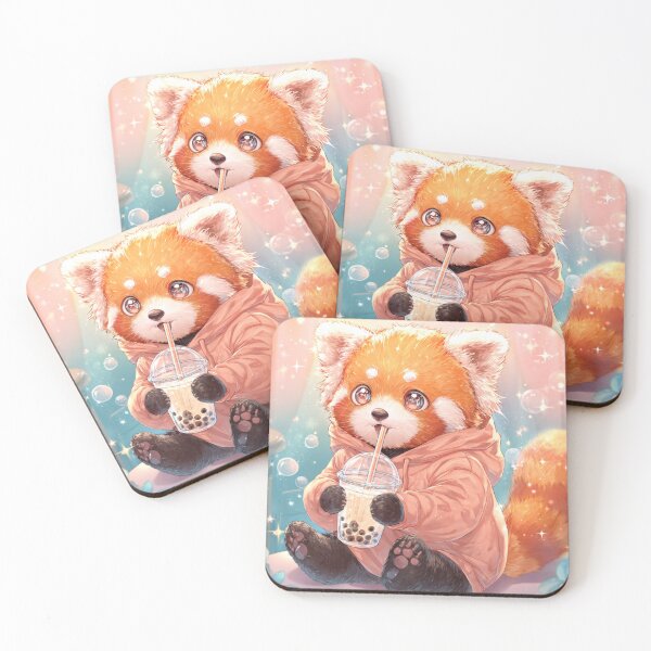 Item preview, Red Panda Drinking Bubble Tea designed and sold by RedPandi art.