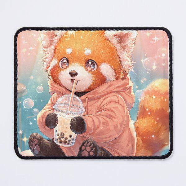 Item preview, Red Panda Drinking Bubble Tea designed and sold by RedPandi art.
