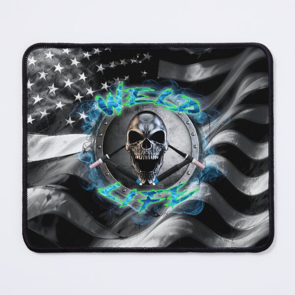 Item preview, Weld Life Skull – Welding Torch Skull with American Flag Design designed and sold by artistwill.