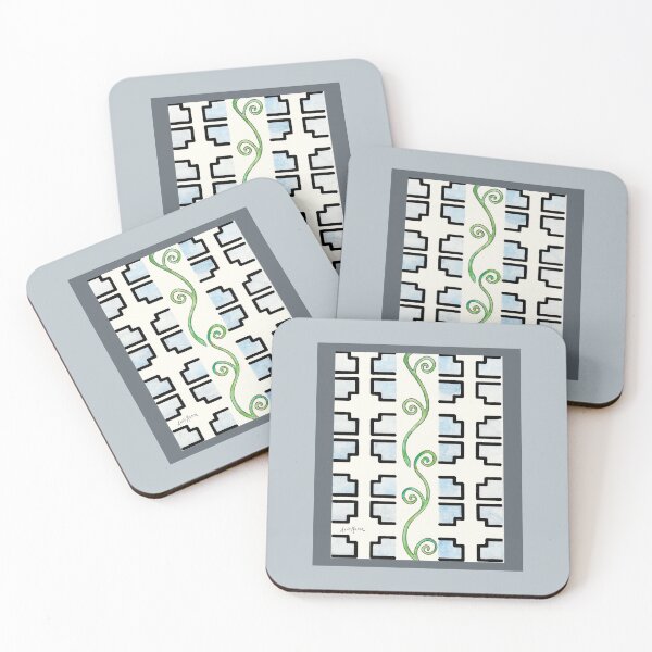 Item preview, Vine and Trellis - watercolor and pen design designed and sold by Annie Mason Art.