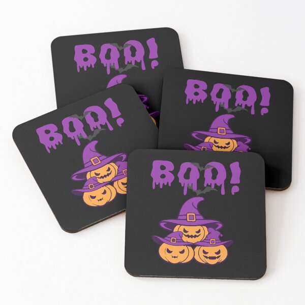Item preview,  3 pumpkins with sinister smiles and purple hats designed and sold by DżodżoJoy.
