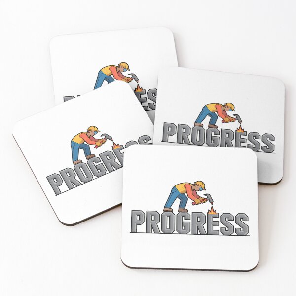 Item preview, Progress Motivational Construction Worker Art designed and sold by CraftStudioCo.