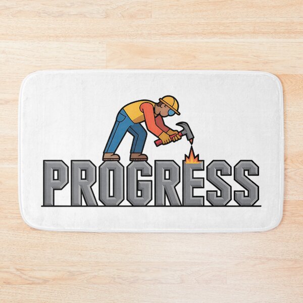 Item preview, Progress Motivational Construction Worker Art designed and sold by CraftStudioCo.