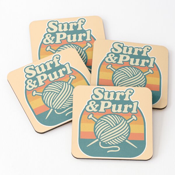 Item preview, Surf and Purl Retro Knitting Design designed and sold by Graphics4X.