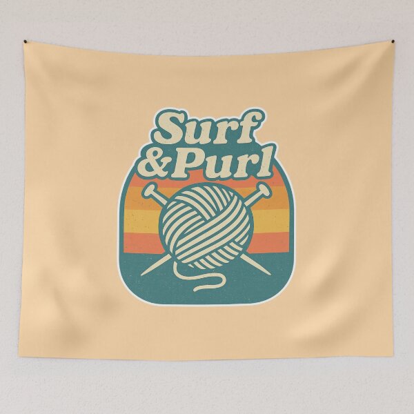 Item preview, Surf and Purl Retro Knitting Design designed and sold by Graphics4X.