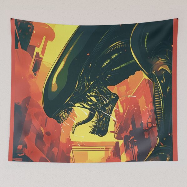 Item preview, Xenomorph Horror Sunset Hue designed and sold by AnimeArsenalPrints.