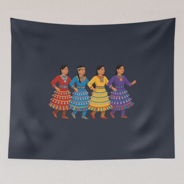 Item preview, Four Jingle Dress Dancers – Native American Powwow Regalia Art #3 designed and sold by SalahBlt.