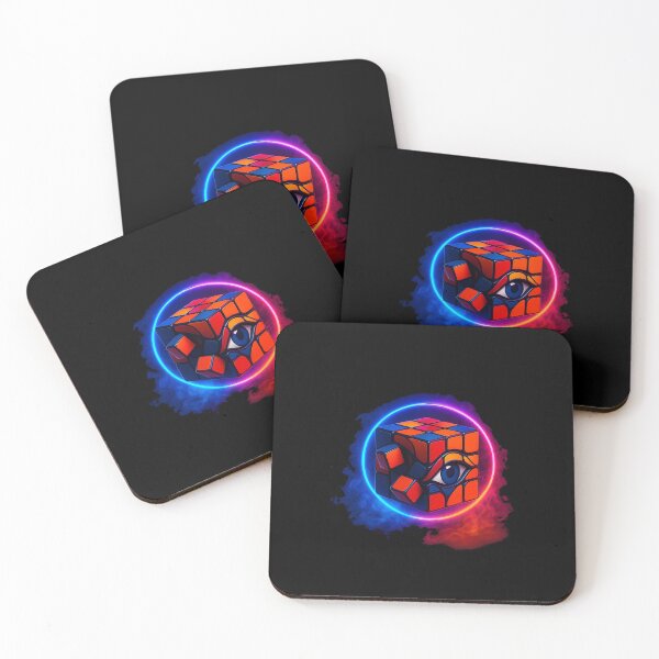 Item preview, Futuristic Neon Rubik's Cube Eye designed and sold by ArtStyleNowa.