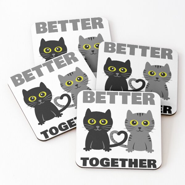 Item preview, Better Together - Cute Cat Couple Heart Tail Design designed and sold by fishdesigns.