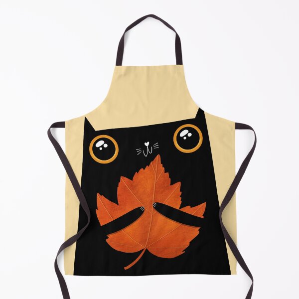 Item preview, Black Cat & Big Autumn Leaf designed and sold by poket.piktures.