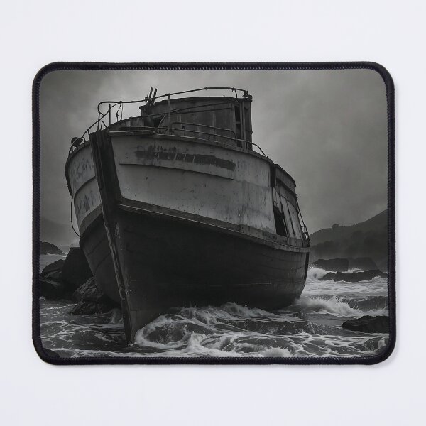 Item preview, Monochromatic Surreal Beached Ship Illustration designed and sold by ShadeScapeArt.