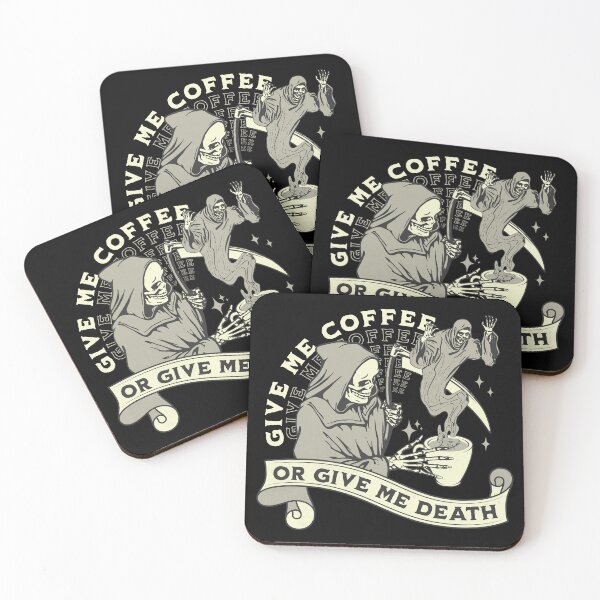 Item preview, Give Me Coffee or Give Me Death – Grim Reaper Macabre  designed and sold by NoodlesDoodlez.