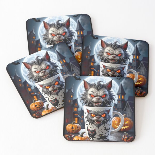 Item preview, Halloween Werecat: Unleash Your Inner Beast - Spooky Coffee Mug & T-Shirt designed and sold by CamillaCreation.