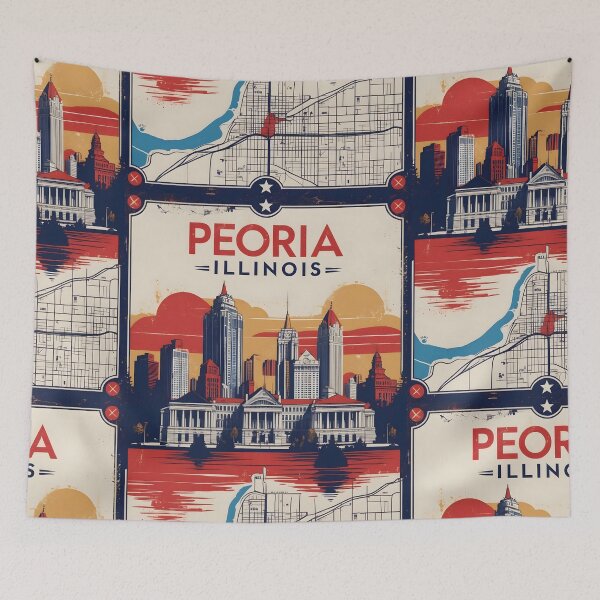 Item preview, Peoria Illinois 1950s USA Vintage Travel Tourism designed and sold by TravelersGems.